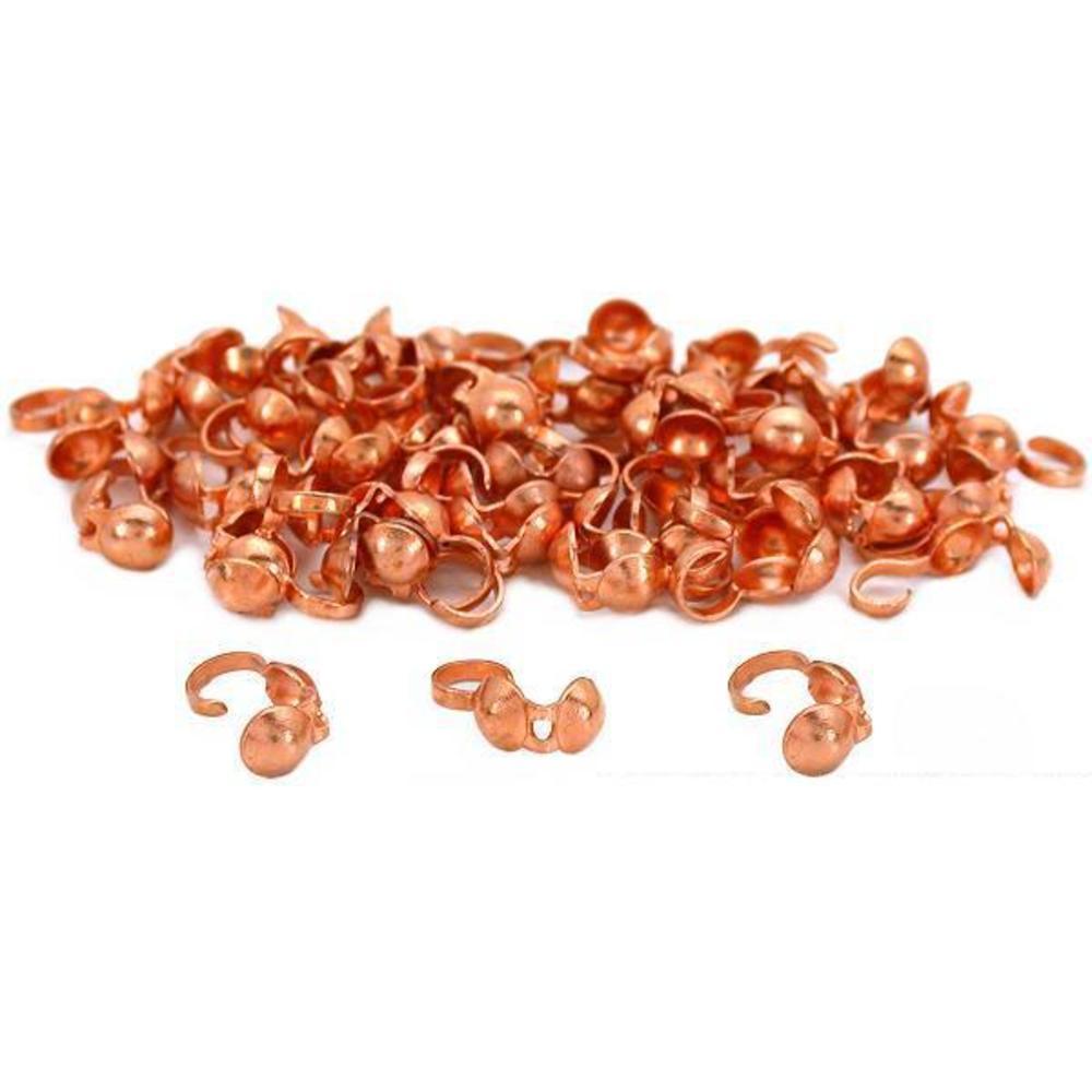 Bead Tips Copper Plated 3mm 50Pcs