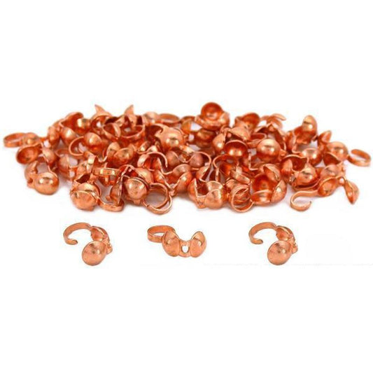 Bead Tips Copper Plated 3mm 50Pcs