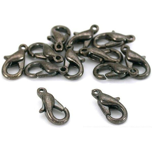 Lobster Clasp Gun Metal Plated 12mm 12Pcs