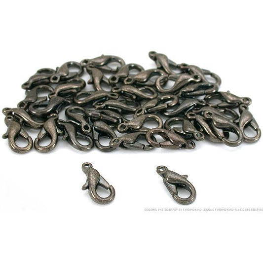 36 Gun Metal Plated Lobster Clasps Necklace Bracelet Jewelry Making 12mm x 6mm