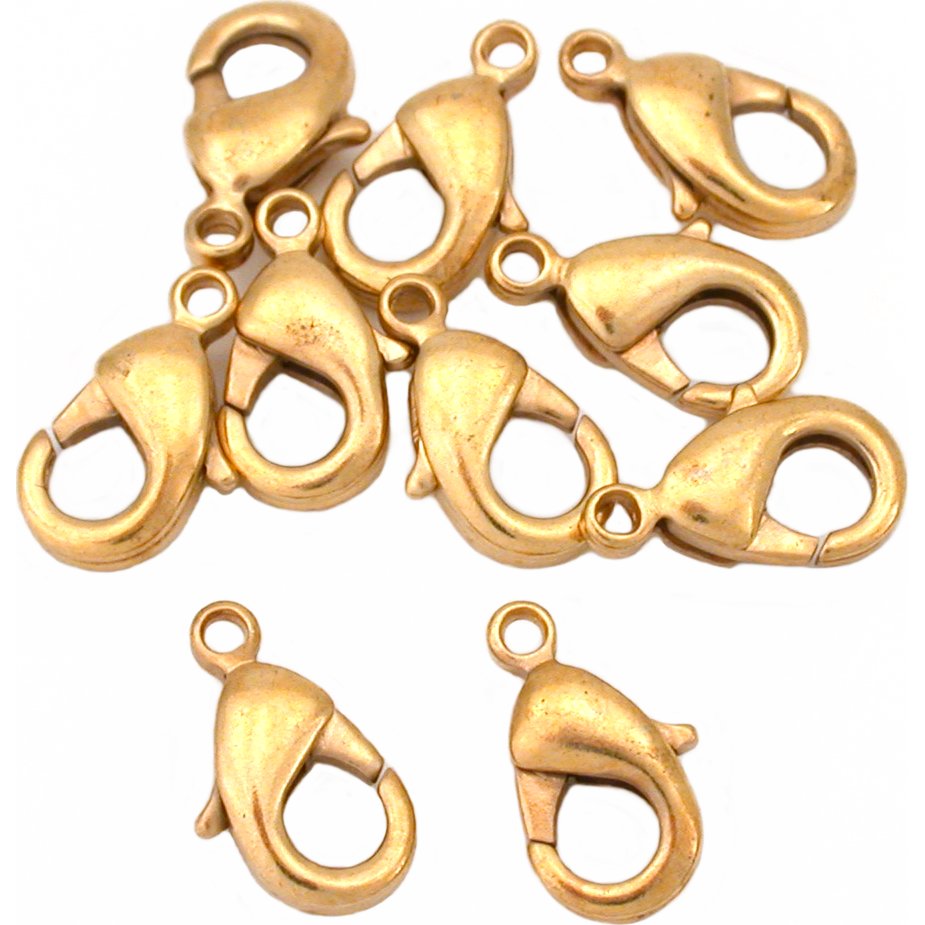 Lobster Clasp Gold Plated 12mm 10Pcs
