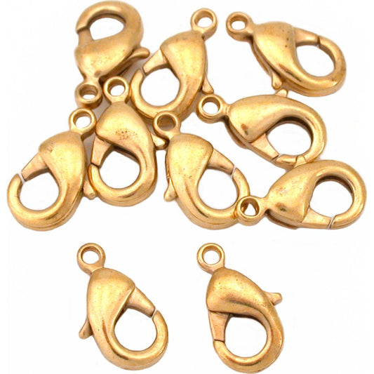 Lobster Clasp Gold Plated 12mm 10Pcs