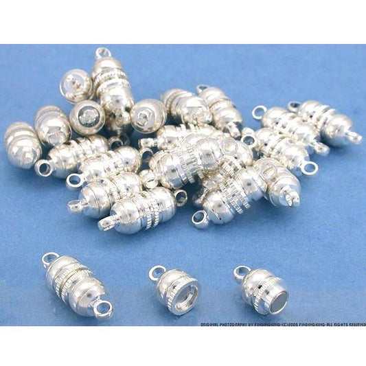 24 Magnetic Bead Clasps Jewelry Silver Plated 16.5mm