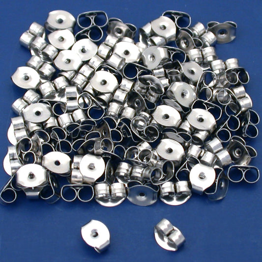 Earring Backs Surgical Steel 4.5mm 50 Pairs