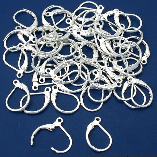 Leverback Earrings Silver Plated 14mm 25 Pairs