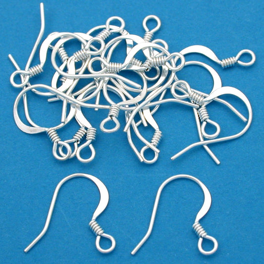 Shepherd Hook Earrings Silver Plated 22 Gauge 15mm 10 Pairs