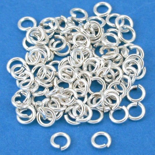 Open Jump Rings Silver Plated 4mm 100Pcs