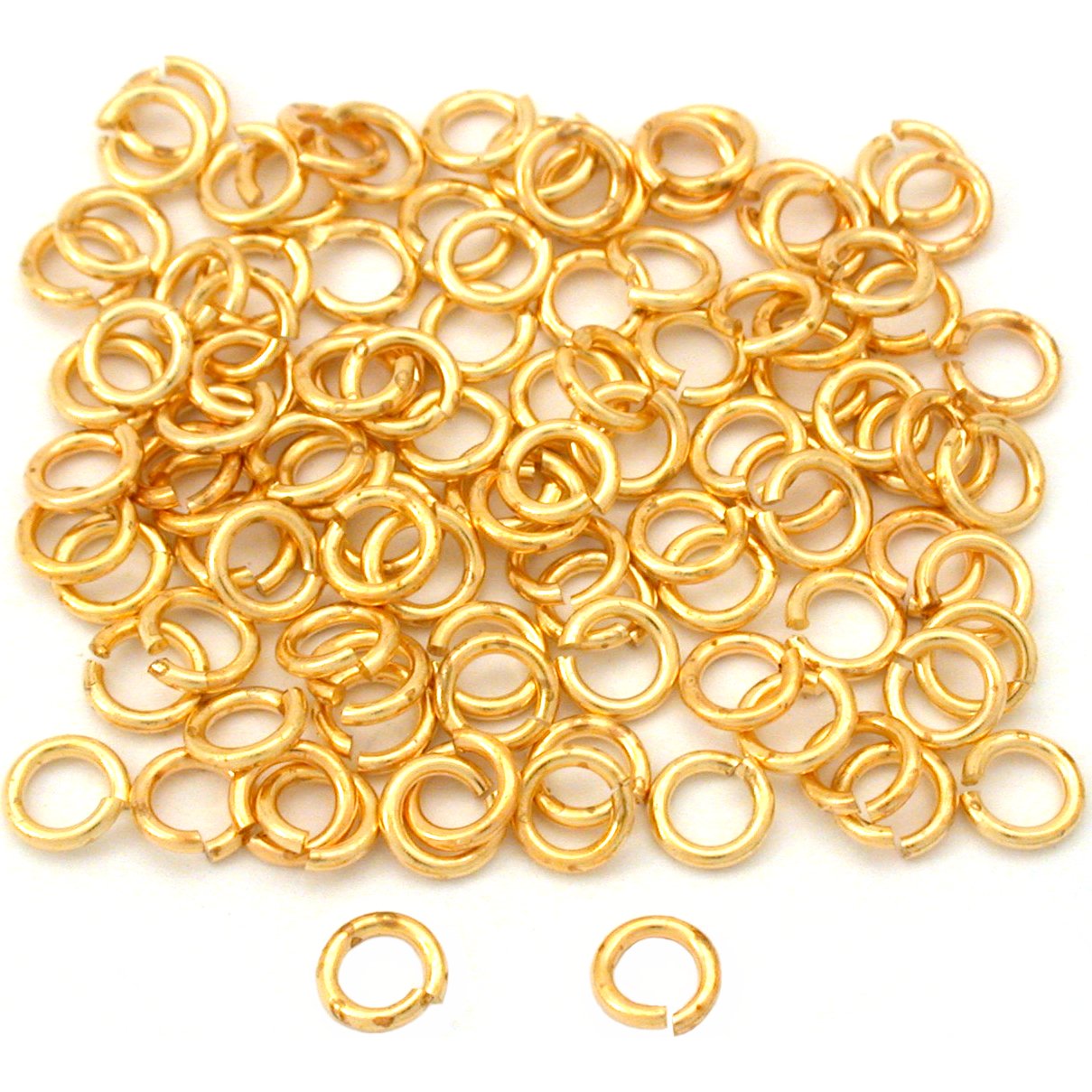 Open Jump Rings Gold Plated 19 Gauge 5mm 100Pcs