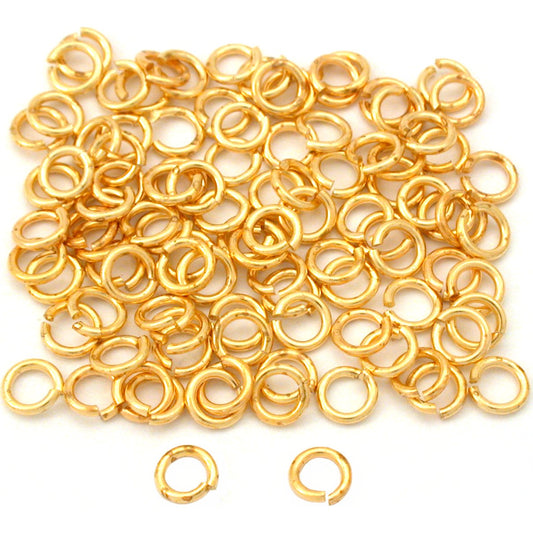Open Jump Rings Gold Plated 19 Gauge 5mm 100Pcs