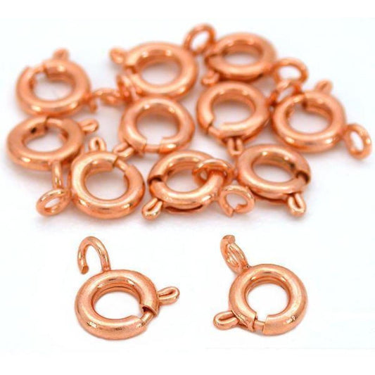 Spring Ring Clasp Copper Plated 6mm 12Pcs