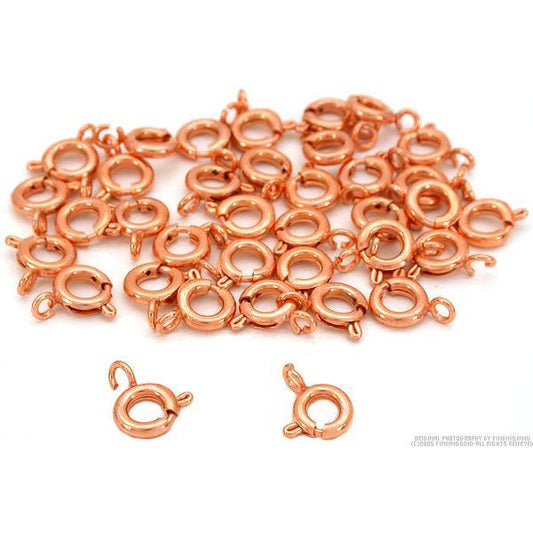 36 Spring Ring Clasps Necklace Copper Plated Parts 6mm