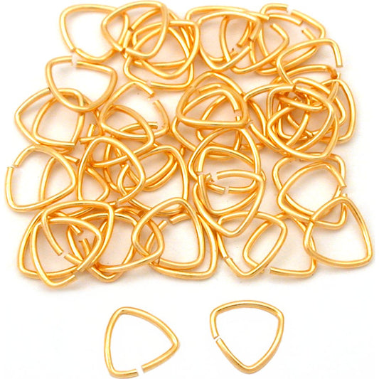 Triangle Jump Rings Gold Plated 20 Gauge 7.5mm 50Pcs