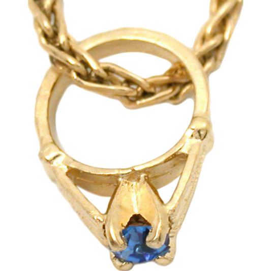 14K Gold September Birthstone Ring Charm Jewelry 9.5mm
