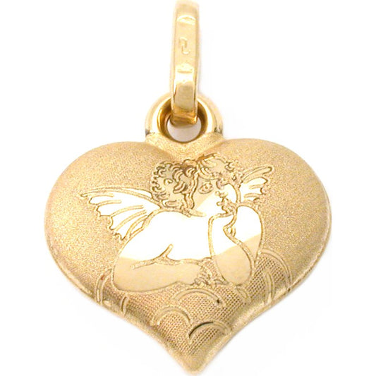 Angel Friend Heart Charm Reversible 14k Gold 14mm