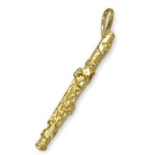 Flute Charm 14k Gold 25mm