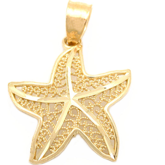 Starfish Charm 14k Gold 16.5mm