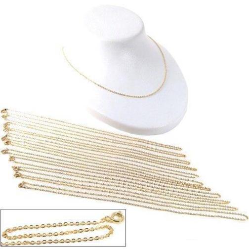 Cable Chains Gold Plated 18" 12Pcs