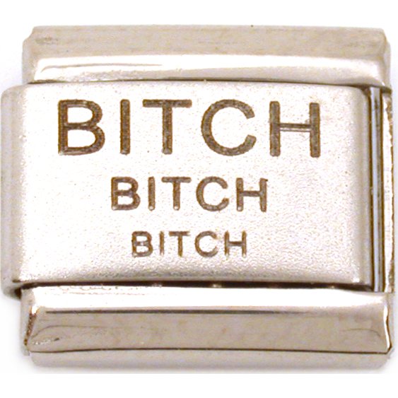 Bitch Bitch Bitch Italian Charm Laser Bracelet Jewelry