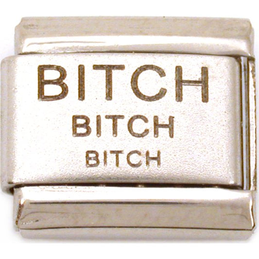 Bitch Bitch Bitch Italian Charm Laser Bracelet Jewelry