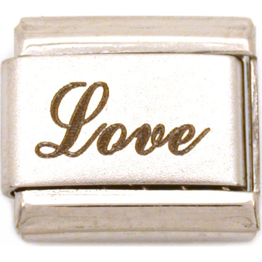 Love Italian Charm Laser Bracelet Romance Jewelry 9mm