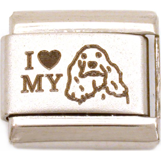 I Love My Cocker Spaniel Italian Charm Laser Bracelet