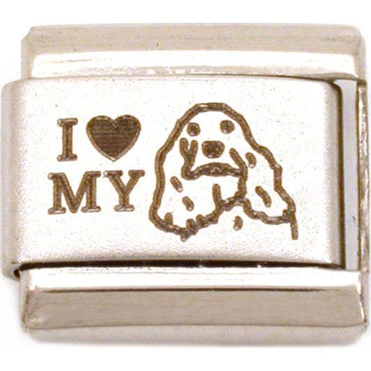 I Love My Cocker Spaniel Italian Charm Laser Bracelet