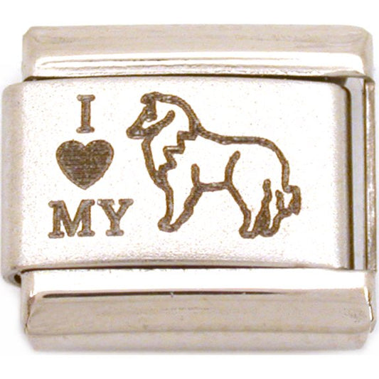 I Love My Collie Italian Charm Laser Dog Bracelet 9mm