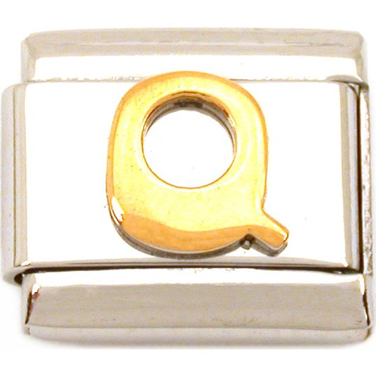 Q Italian Charm Gold Plated Letter