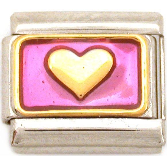 Heart Italian Charm Love Enamel Bracelet Jewelry 9mm