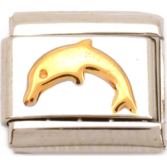 Stainless Steel Dolphin Italian Charm 9mm