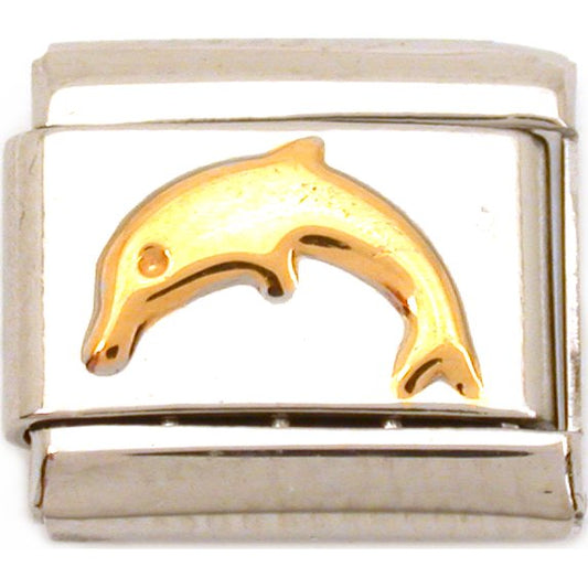 Stainless Steel Dolphin Italian Charm 9mm