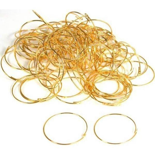 Hoop Earrings Gold Plated 25.5mm 38 Pairs