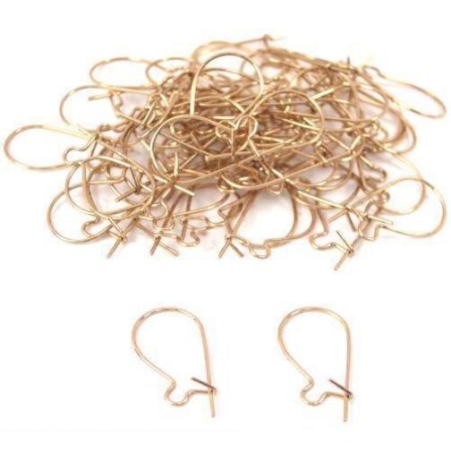 60 Gold Plated Kidney Wire Earrings Jewelry Making 17mm x 8mm
