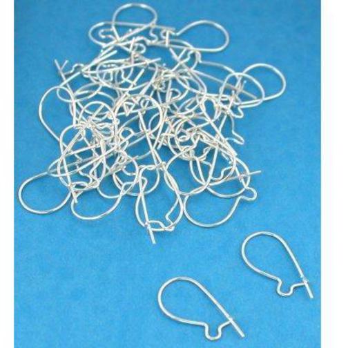 50 Earrings Kidney Wire Sterling Silver Hoop Parts