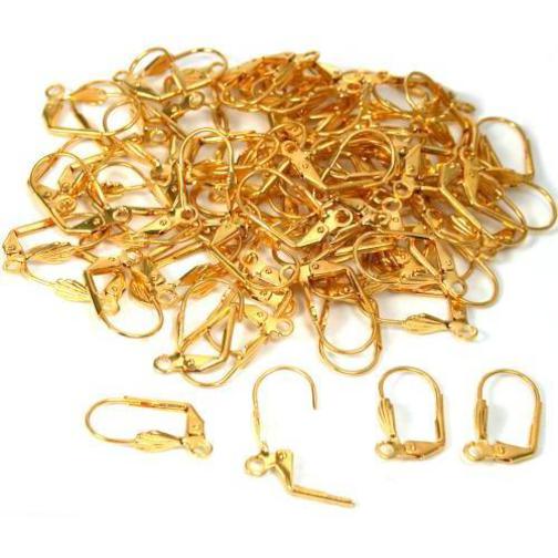 Leverback Earrings Gold Plated 18mm 38 Pairs
