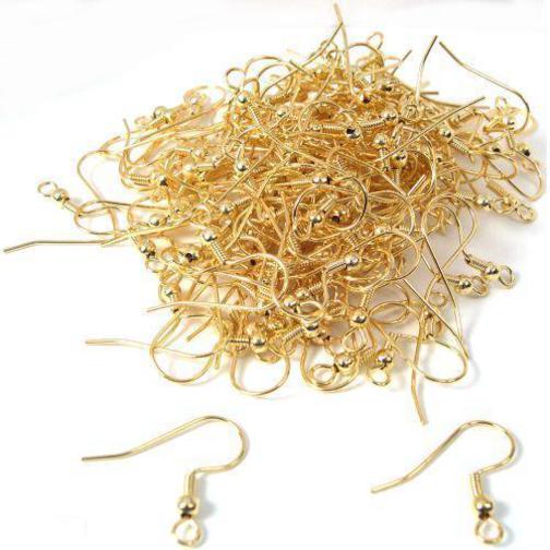 200 Gold Plated Shepherd Hook Earrings Jewelry Making 20mm  x 8.5mm