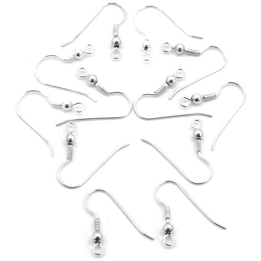 12 Sterling Silver Shepherd Hook Earrings Jewelry Making 22 Gauge 20mm