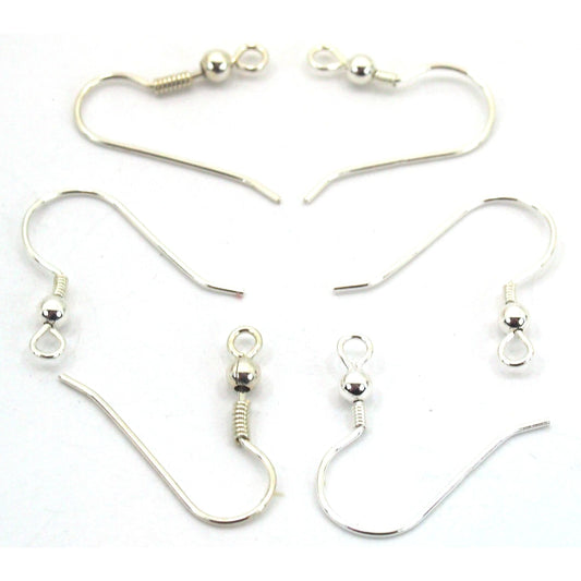 Shepherd Hooks & Coil Sterling Silver 22 Gauge 20mm 3 Pairs