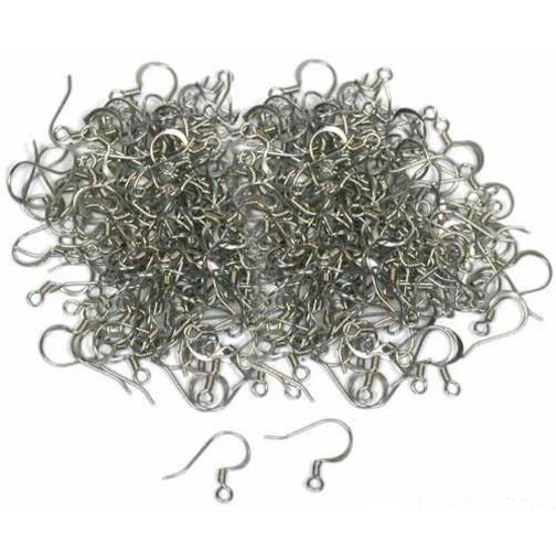 288 White Plated Shepherd Hook Earrings Jewelry Making 17mm x 8.5mm 22 Gauge