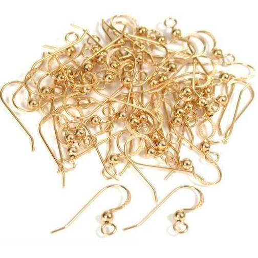 50 Earring Fish Hook Wire Ball 14k Gold Filled 21 Gauge