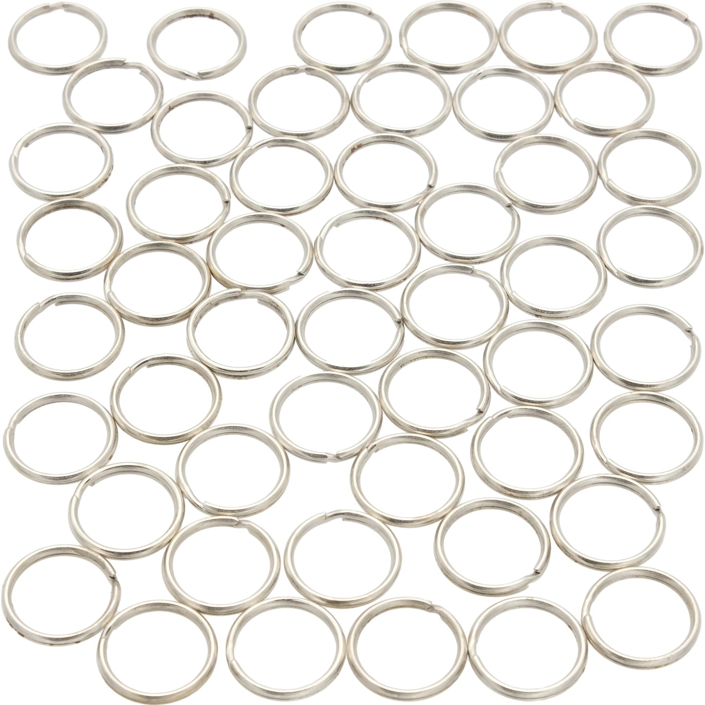 Nickel Plated Key Chain Ring W/ Chain & Metal Split Rings Findings Kit 100 Pcs