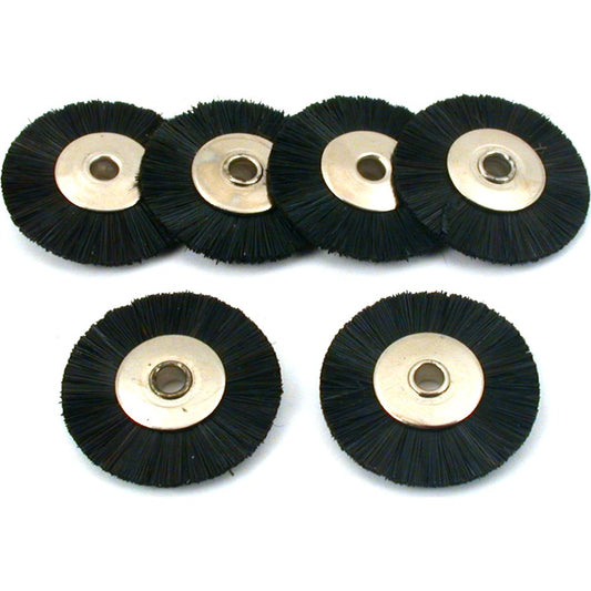 Wheel Brushes Stiff Hair 1" 6Pcs