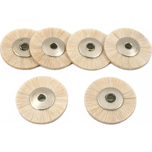 Wheel Brushes Soft Llama Hair 1" 6Pcs