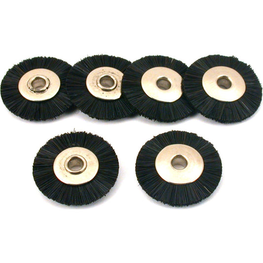 Wheel Brushes Stiff Hair 3/4" 6Pcs
