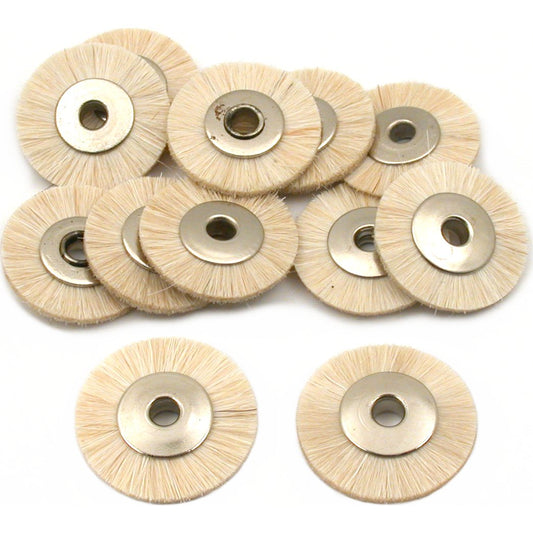 Soft Hair Wheel Brushes 3/4" Jewelers Polishing Cleaning Jewelry Tools 12Pcs