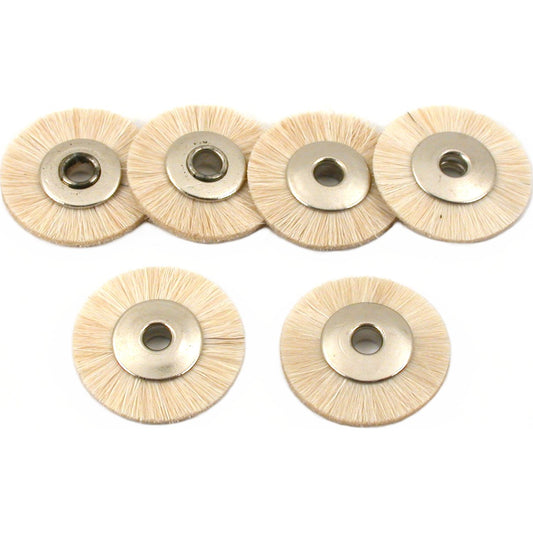 Wheel Brushes Soft Llama Hair 3/4" 6Pcs