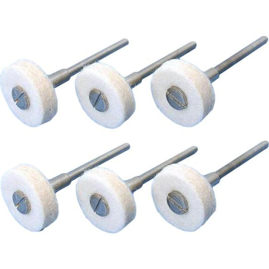 Felt Buffing Wheels 7/8" Jewelers Metal Polishing Rotary Tools  6Pcs