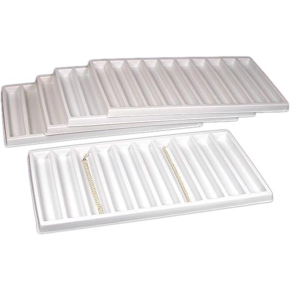 10 Slot Bracelet & Watch Display Tray Inserts Plastic 14 1/8" 5Pcs
