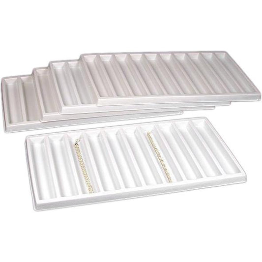 10 Slot Bracelet & Watch Display Tray Inserts Plastic 14 1/8" 5Pcs