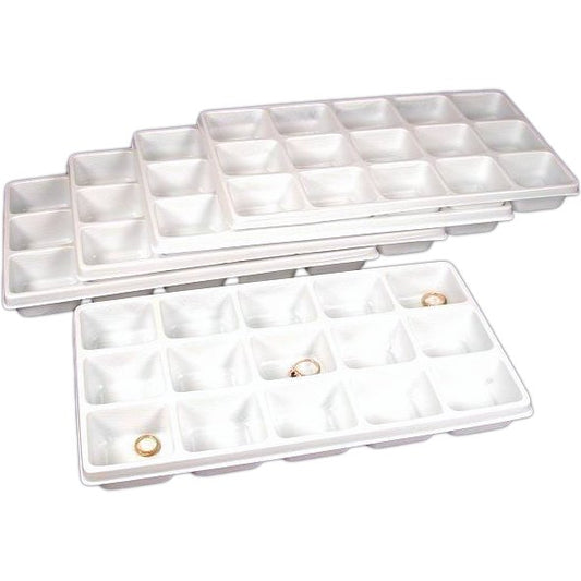 15 Compartment Display Tray Inserts Plastic 14 1/8" 5Pcs
